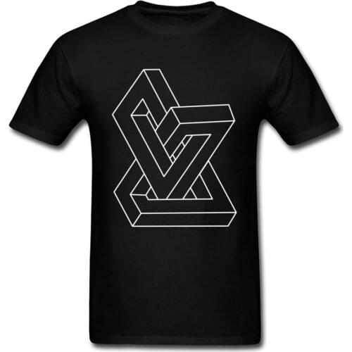 Geometry T Shirts Men Optical Illusion Impossible Figure Picture T-Shirts New Trends Short Sleeve Fashion Clothes Simple Style