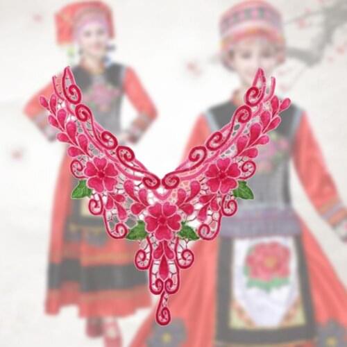 Fashion style Flower Shape Lace Fabric Neckline Embroidery Applique Lace Collar DIY Trim Sewing Clothing Accessories Craft Suppl