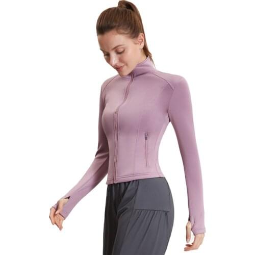 Willarde Zipper Fitness Running Jackets Stand Collar Long Sleeve Gym Clothing Breathable Training Excise Outer Sportswear