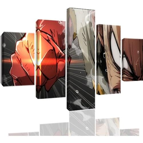 5in1 Japanese Anime One Punch Man Posters Canvas Painting Prints Wall Art Mural Room Decoration for Living Room Bedroom Dorm