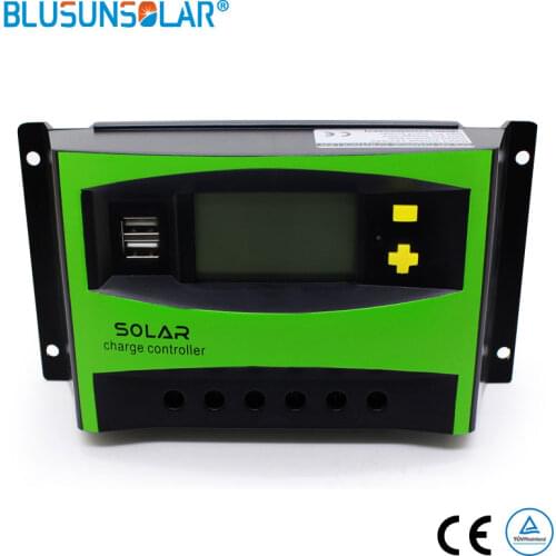 20A-60A 12/24V MPPT LCD Display Solar PV Charge Regulators PWM Solar Charger Controller Dual USB Solar Charge Controller
