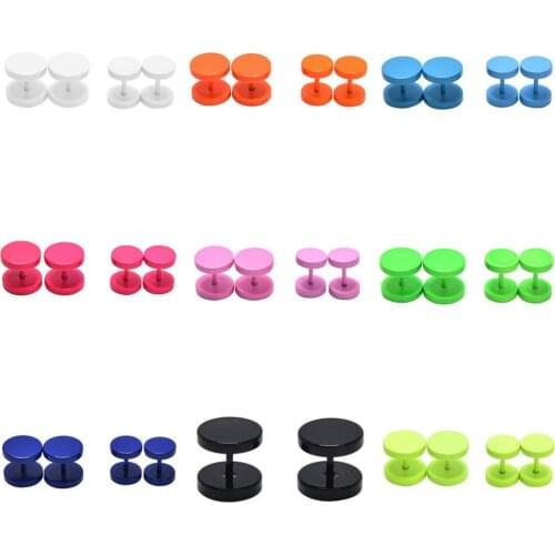 1Pair Unisex Punk Gothic Stud Earrings Stainless Steel Ear Studs Earrings Men Women Barbell Earrings