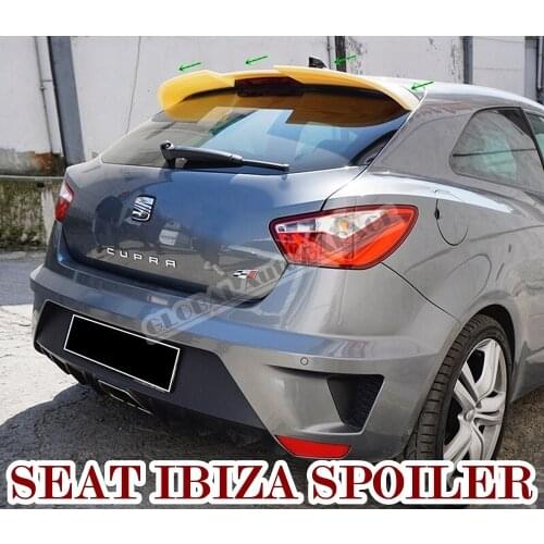 For Seat Ibiza Spoiler 2009-2017 Auto Accessory Universal Spoilers Car Antenna Car Styling Diffüser Flaps Splitter Black Trim