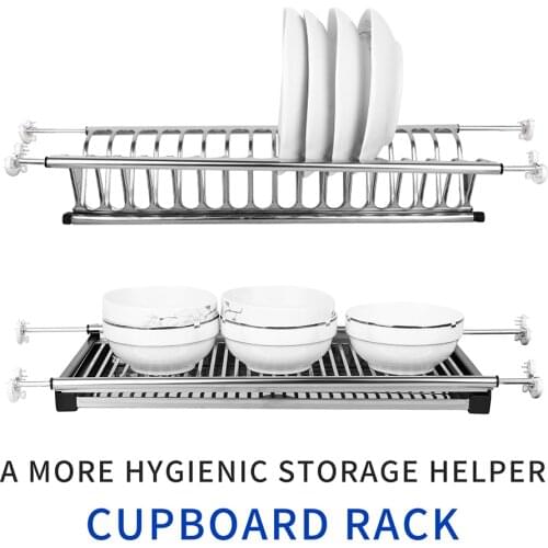 Stainless Steel Kitchen Dish Rack Plate Cutlery Cup Dish Drainer Drying Rack Wall Mount Kitchen Storage Rack Organizer Holder