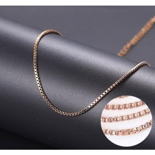 Thin Box Chain Necklaces For Men Women 1.5MM Stainless Steel Chains DIY Jewelry Minimalist Necklace Fashion Jewelry C027