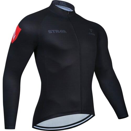 STRAVA New Spring/Autumn Jersey Clothing Mens Long Sleeve Cycling Jersey Shirts Maillots Ciclismo MTB Mountain Bike Tops Shirt