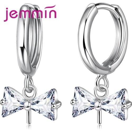 Exquisite Lovely Bowknot Mothers Day Gift High Quality 925 Sterling Silver Brand Earring For Women Femme Present