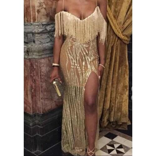 U-SWEAR New V-neck Deep Hanging Dress Diamond Dress European and American Sling Sequined Sexy Halter Dress Vestidos