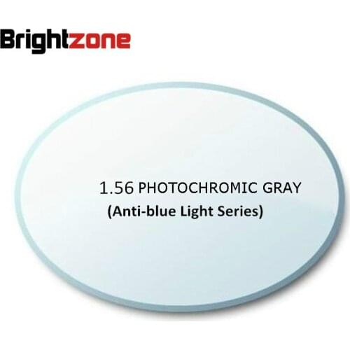 1.56 Anti-blue Ray Photochromic Gray Computer Radiation UV Protection HC Anti-Reflective CR-39 Rx Eyeglasses Prescription Lenses