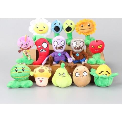 14pcs 9-16cm High Quality PVZ Soft Plush Toys Dolls Small Pendant Hangings Collection Kids Toys Stuffed & Plush Animals