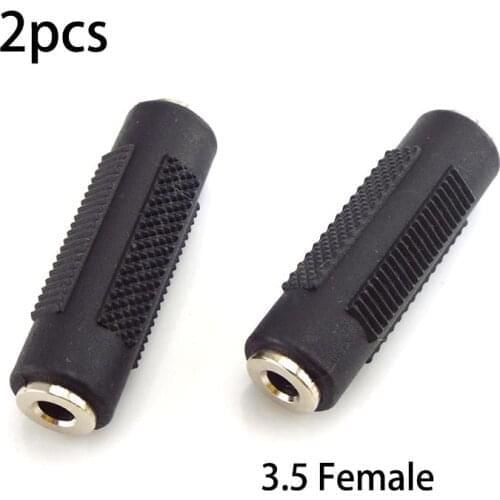 2pcs 3.5mm Female to Female Plug Stereo Adapter Audio Jack Female Coupler Plug Connector Socket Matel W17