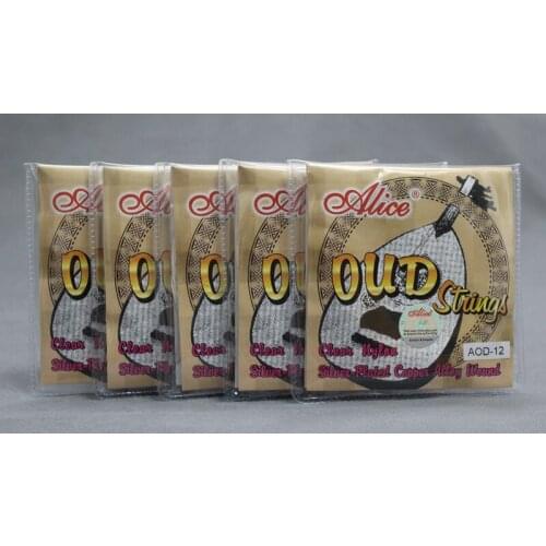 5 Sets AOD-12 Clear Nylon Silver Plated Copper Alloy Wound Oud 12 Strings