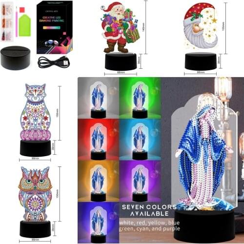 New Design Diamond Painting 5D Diamond Mosaic Embroidery Lamp Light 7 Colors Available Home Desk Night Decor Birthday Gift