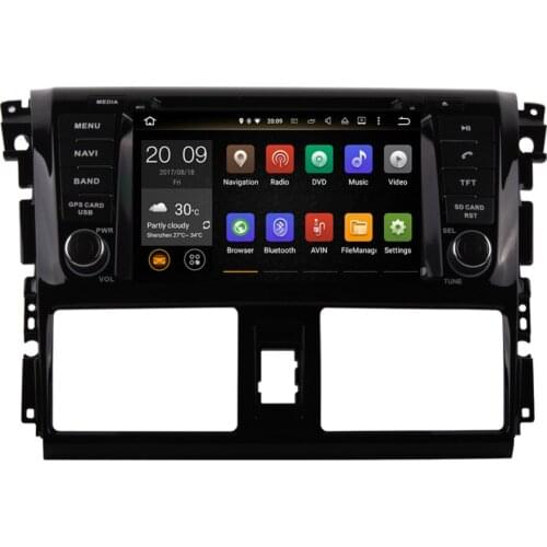 Android 8.0 Octa Core 4GB RAM Car Auto Radio Stereo For Toyota Vios Yaris Sedan 2013- DVD Multimedia Player GPS Navigation Wifi