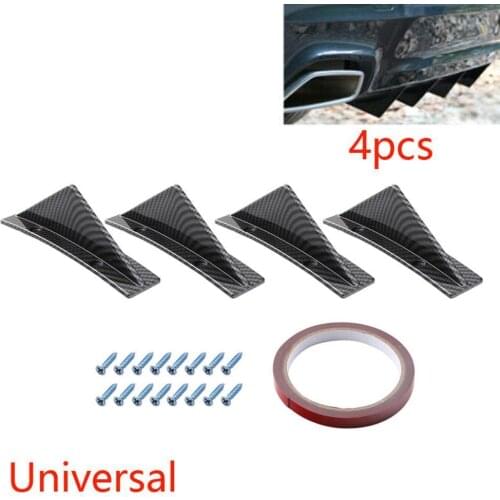 Car modification For the triangular mini shark fin bumper Motors 4-wing diffuser rerou styling rear General spoiler lip car E4A0