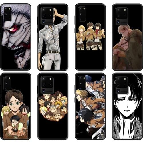 Black tpu Case For Samsung galaxy S20 /S20 PLUS/S20 ultra/S20+ /S20FE back cover Japanese Anime Attack On Titan