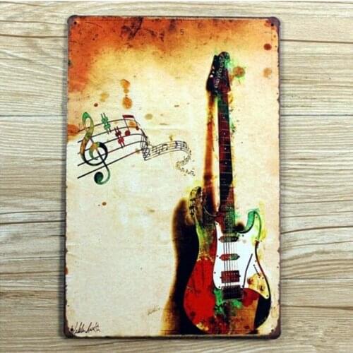 Guitar Vintage Metal Tin Signs Poster Home Pub Bar Wall Decor 20x30CM