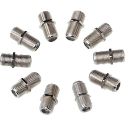 HX6A 10 Pcs Joiner Barrels Connector F Plug Coupler Adaptor 4 Sky Plus HD TV Coax Cable