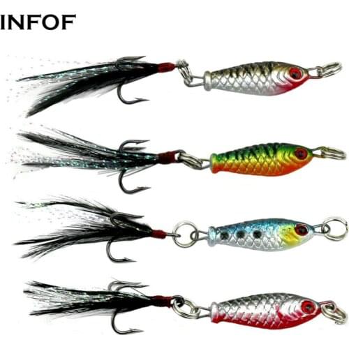 INFOF 8pcs/pack Minnow Spoon Hard Fishing Lure 2.5cm/4.8g Artificial Metal Bait Trout Spoons Saltwater Carp Fishing Baits