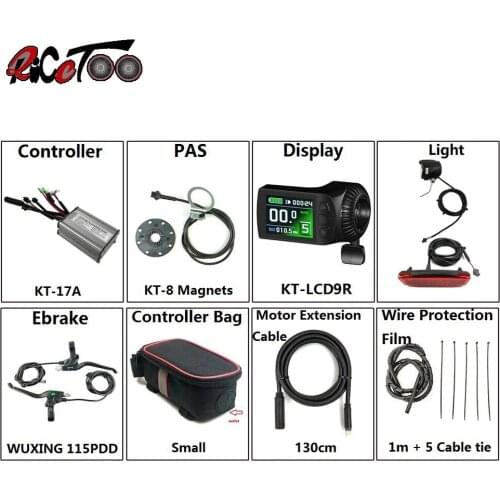 Electric Bicycle Conversion Kit KT-LCD9R Colour Display KT-17A With Light Controller for 350W Motor E-bike without Motor