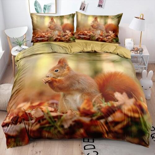 3D Animal Camel Comforter Cover Set Quilt Covers Pillow Cases Full Twin Single Double Size Squirrel Custom Design Bedding Sets