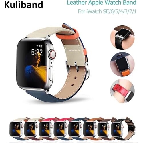 Leather loop for Apple Watch 6/SE/5/4/3/2/1 38mm 40mm Sports Watchband Bracelet Strap for iWatch SE/6 Apple Watch band 42mm 44mm