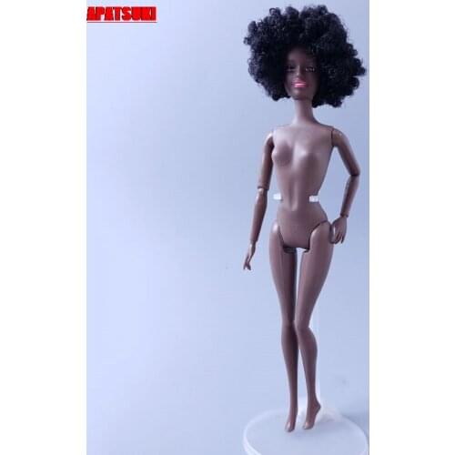 1/6 BJD Dolls 11 Jointed Movable Body With Curl Black Hair Head 11.5" Doll Nude Naked Body Accessories Kids DIY Toys