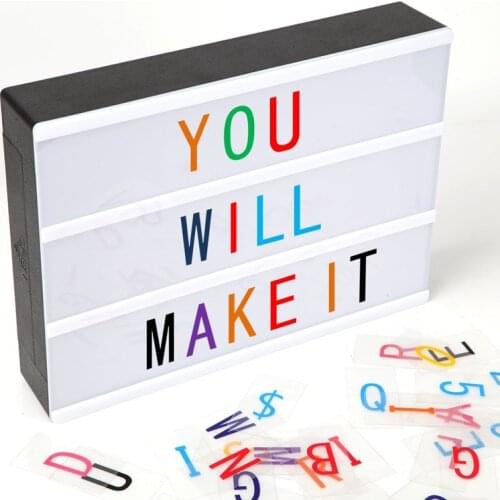 A5 DIY Design Cinema Light Box,Cinematic Light Box, Letter LED Light box with Colorful Letters
