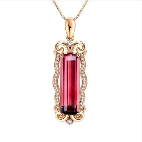 TJP Cute Crystal Red Rectangle Pendant Necklace For Women Accessories New Fashion Silver 925 Choker Necklace Female Ladies Bijou