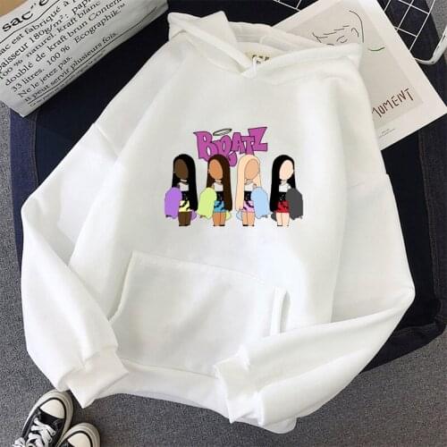 Fashion new women hoodie kawaii bratz letters girl print femme winter thick long-sleeved tops Korean style camiseta mujer hoodi