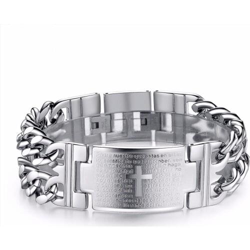 Trendy Mens Bracelet Stainless Steel Magnetic Cross Bracelet Wholesale Golden Magnet Bracelet
