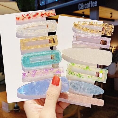 New 3PCS/Set Fashion Leopard Acetate Geometric Hair Clips For Women Girls Headband Sweet Hairpins Barrettes Hair Accessories Set