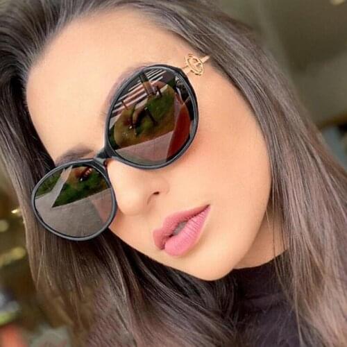 New Arrive Fashion Women Sunglass Oval Frame Gradient Lens Summer Street shot Sunglasses S5211