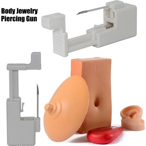 Disposable Sterile Body Jewelry Piercing Gun Unit Nipple Ring Tongue Bar Navel Ring Labret Piercer Kit Piercing Tool