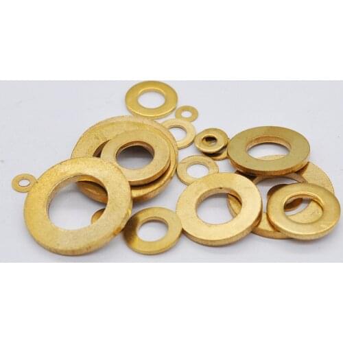 Packs of DIN125 ISO7089 M2 M2.5 M3 M4 M5 M6 M8 M10 Meson Pad Copper Sheet Metal Collar Brass Flat Washer Brass Gasket Ring