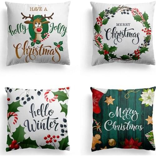 Portable Attractive Exquisite Wreath Pattern Pillow Cover Polyester Pillowcase Breathable for Decoration
