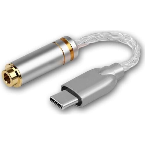 Portable mobile phone hifi decoding line dsd lossless amplifier sterling silver typec to 3.5 amp line dac transfer line