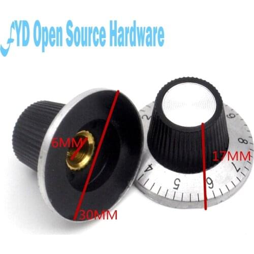 5pcs C2 knob C-2 6MM 30X17 With digital dial metal surface potentiometer