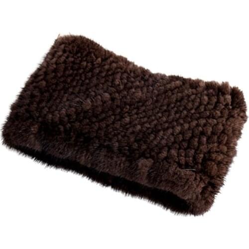 HSPL Head scarf 2016 New Women Ring Mink fur scarf Knitted fur Neckwarmer Can used as Headbands knitted Mink head warmer