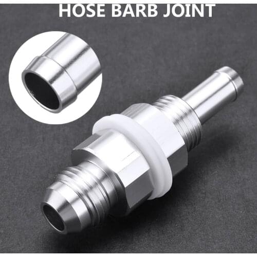 1pc An6-5/16 Hose Barb Fitting Silver 6An Male Flare Bulkhead To 5/16 Hose Barb Fuel Tank Fitting Accessories