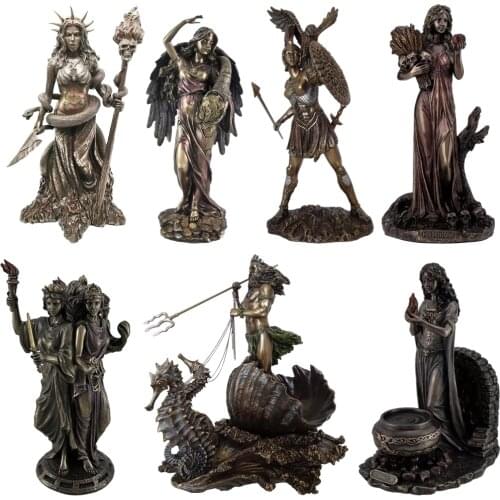 Bronze Finish Danu Goddess Statue Figurine Home Desktop Decor Artwork Housewarming Gift