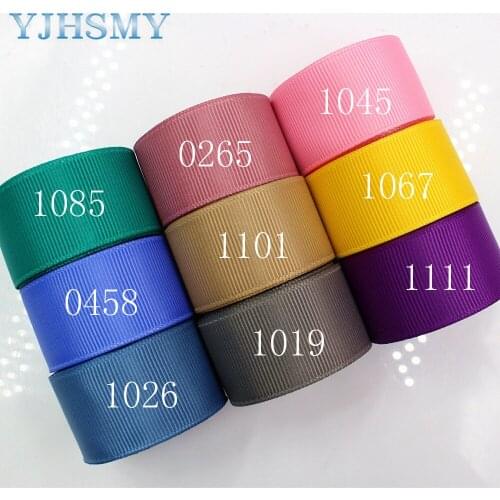 YJHSMY 176067 ,25mm 10yards Solid Color Ribbons Thermal transfer Printed grosgrain Wedding Accessories DIY handmade material