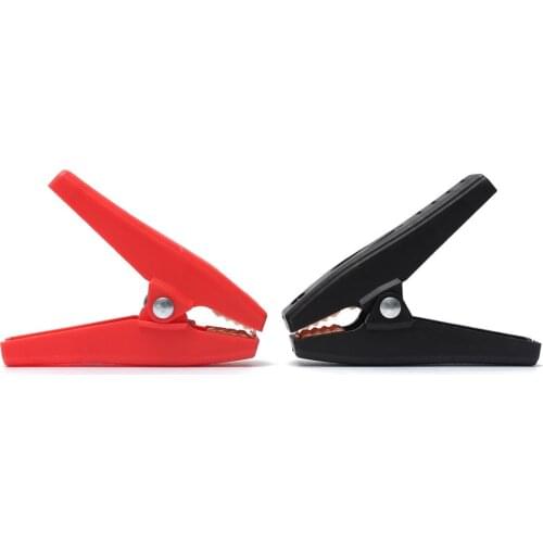 For 2pcs Durable 100A Insulated Crocodile Alligator Clip Car Battery Red Black Plastic Electrical Clips Clamps 90mm Length