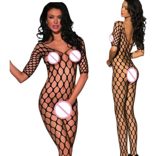 Women Sexy Lingerie Open Crotch Bodystocking Plus Size Erotic Langerie Porno Costumes Lenceria Erotica Mujer for Sex Crotchless