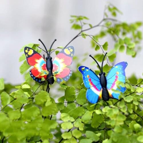 ZOCDOU 4 Pieces Fake Butterfly Colorful Insect Flower Model Statue Figurine Crafts Figure Ornament Miniatures Home Garden DIY