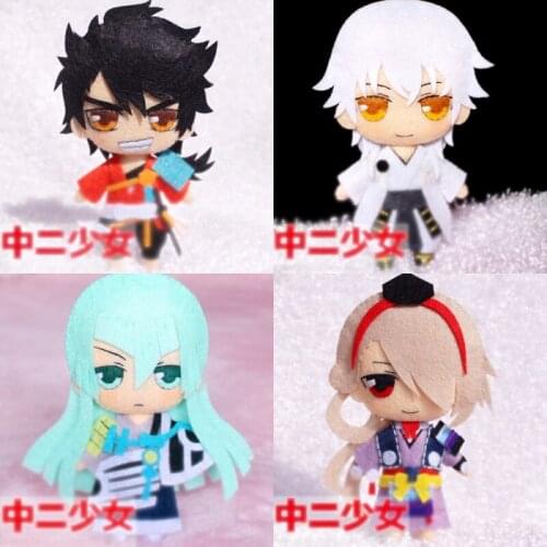 1pcs New DIY Anime Touken Ranbu Online Cartoon Printed Plush Hanging Doll Keychain Bag Handmade Collection Gifts for Girls Boys