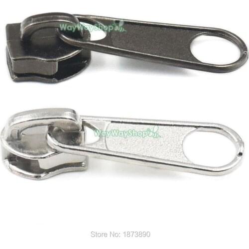 20 PCS Molded Metal Zipper Puller #10 for Repair Replace Kit Stop Long Pull Coil 18mm x 55mm NIckle Black Choice