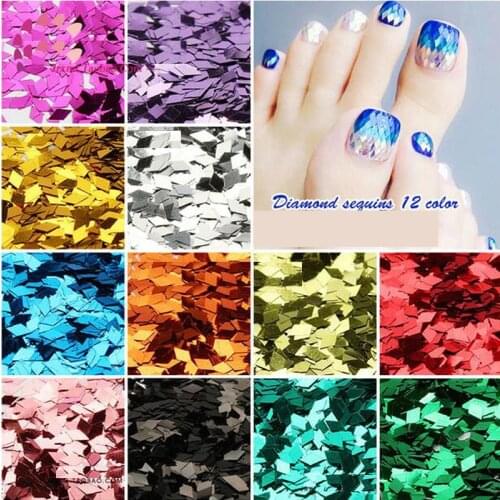 21 Colors Nail Art Diamond Rhombus Glitter Silver Red Green Shinny Powder Acrylic Decoration Tools 4G/Pcs
