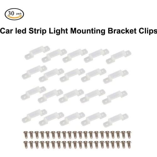 30PCS LED Light With Fixed Clip Car Led Strip Mounting Bracket Clips Light Strip Silicone Line Card 5050 3528 Fixed Buckle