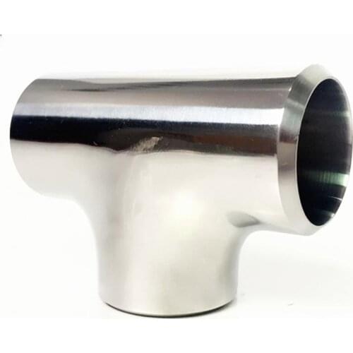 51mm 2" Pipe OD Butt Thicken 3mm Tee 3 Way Splitter SUS 304 Stainless Steel Sanitary Fitting Spliter Homebrew Beer Wine